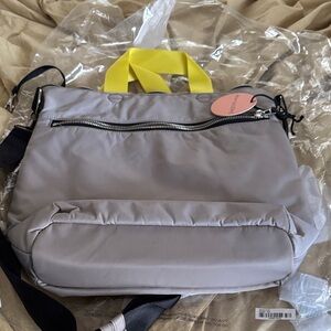 Gray Tote Bag with Yellow Handles